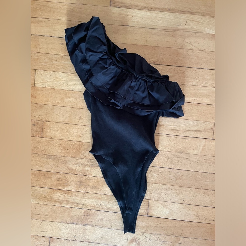 Zara One Shoulder Ruffled Bodysuit